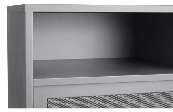 Сиво метално шкафче с плъзгащи се врати 90x140x40 cm Veep – Unique Furniture