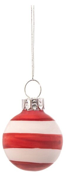 Стъклени ръчна изработени коледни топки в комплект 12 бр. ø 3 cm Bauble Stripe – Sass & Belle