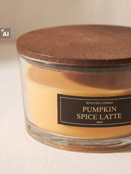 Sinsay - Ароматна свещ с дървен фитил Pumpkin Spice Latte - opaнжeв