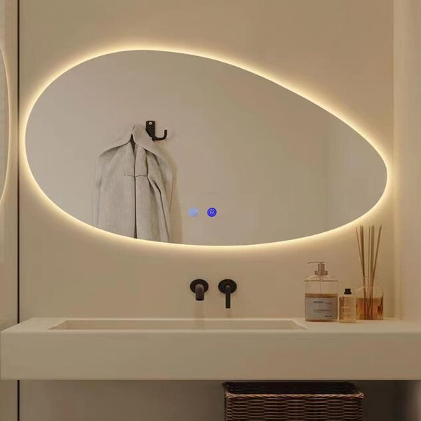 Огледало за баня с LED осветление и функция против изпотяване Росарио- 110x60 см
