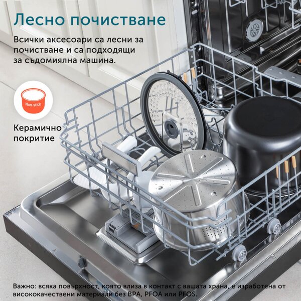 Мултикукър за бавно готвене Cosori CRC-R501-KEU, 970W, 5 л, 17 програми, Таймер, Отложен старт, Черен