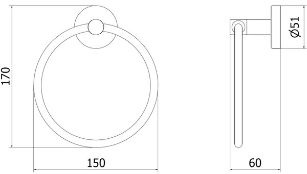 Mexen Remo закачалка за хавлия, златна - 7050732-50