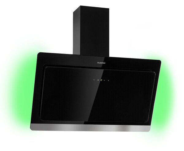 Klarstein Aurora 90 Smart, Абсорбатор, 550 m³/h, 90 см, коминен абсорбатор, осветен, клас на енергийна ефективност А++