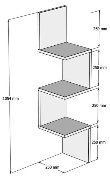 Висящ рафт Insta бял 25x25x105.4 см