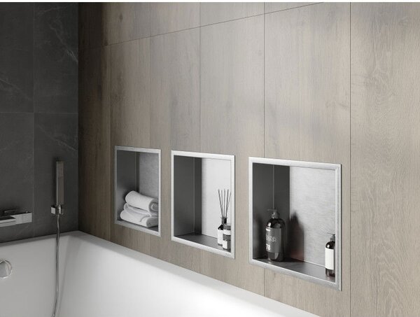 Mexen X-Wall-R нишова полица с фланец 30 x 30 см, инокс - 1910303010