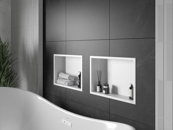 Mexen X-Wall-R нишова полица с фланец 45 x 30 см, бяла - 1920453010