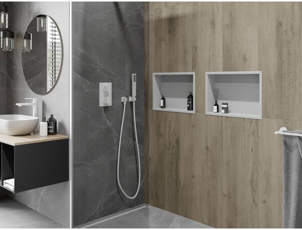 Mexen X-Wall-R нишова полица с фланец 45 x 30 см, бяла - 1920453010