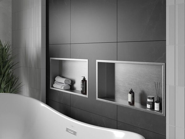 Mexen X-Wall-R ниша рафт с кант 60 x 30 cm, inox - 1910603010