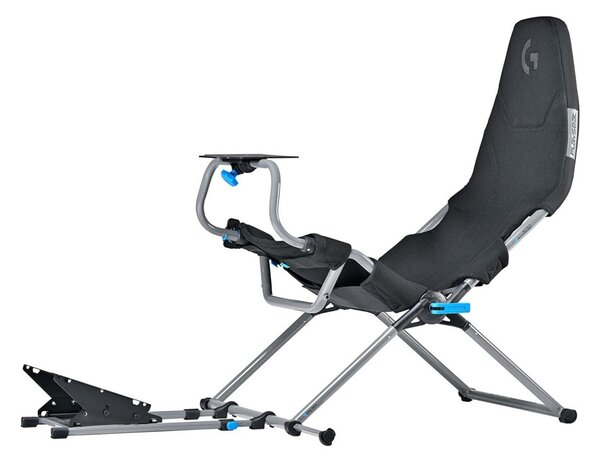 Геймърски стол Playseat Challenge X Logitech G Edition, до 163kg, материал ActiFit, сгъваем, черен