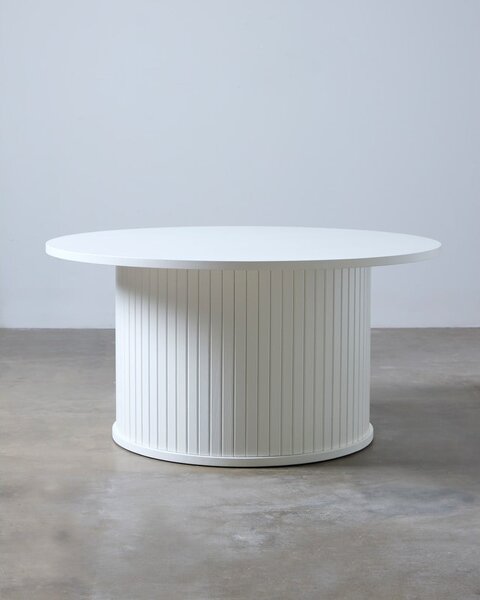 Бяла кръгла масичка за кафе Nola – Unique Furniture