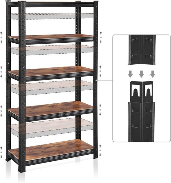 Рафт Songmics с 5 рафта, 30 x 75 x 150, GLR030B01
