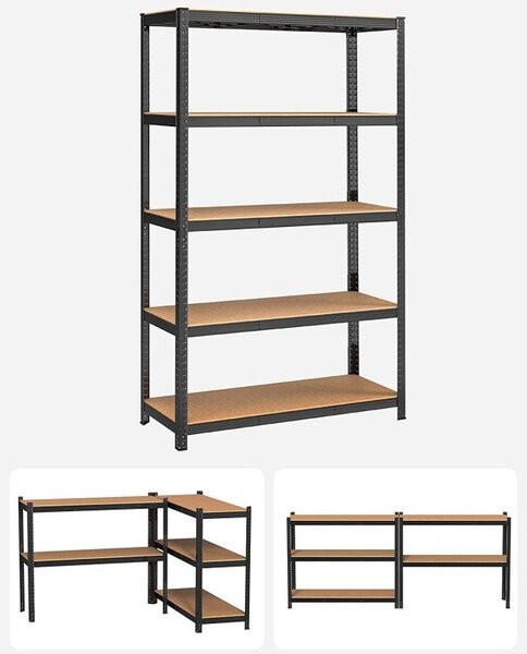 Рафт Songmics, 5 рафта, 60 x 120 x 200 см, Черен, GLR060B01