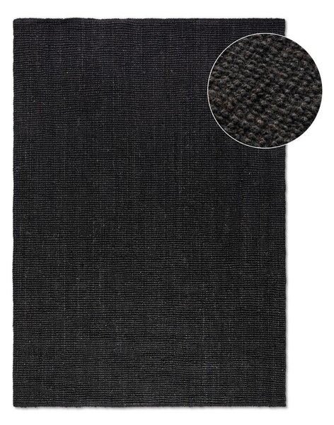 Черен килим от юта 80x150 cm Bouclé - Hanse Home