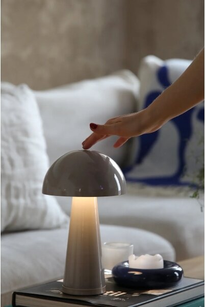 Markslöjd 108950 - LED димируема акумулаторна лампа FUNGI LED/1,5W/2000 mAh IP44 сива