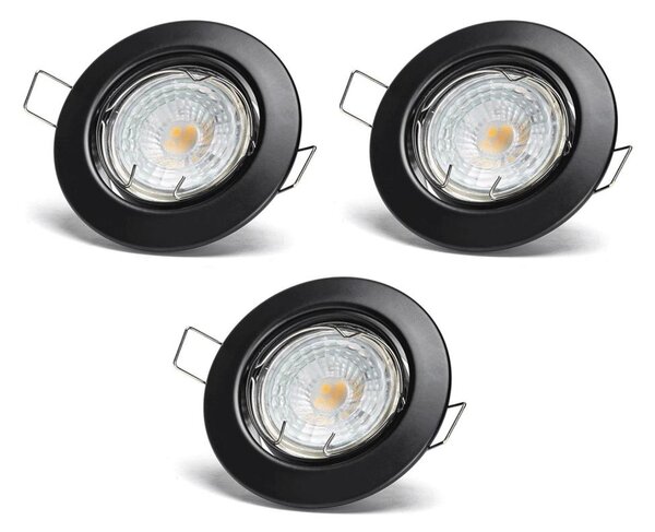 Aigostar - Комплект 3x LED вградени осветителни тела 1xGU10/4,5W/230V 3000K черни