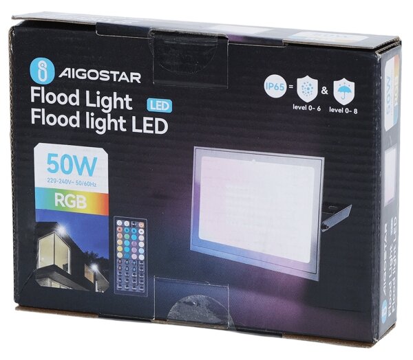 Aigostar - LED RGB димируем прожектор LED/50W/230V IP65 + ДУ