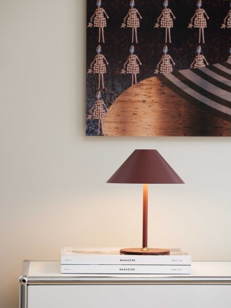 Halo Design 800834- акумулаторна настолна LED лампа HYGGE с димер, LED/3W/4000 mAh IP54, бордо