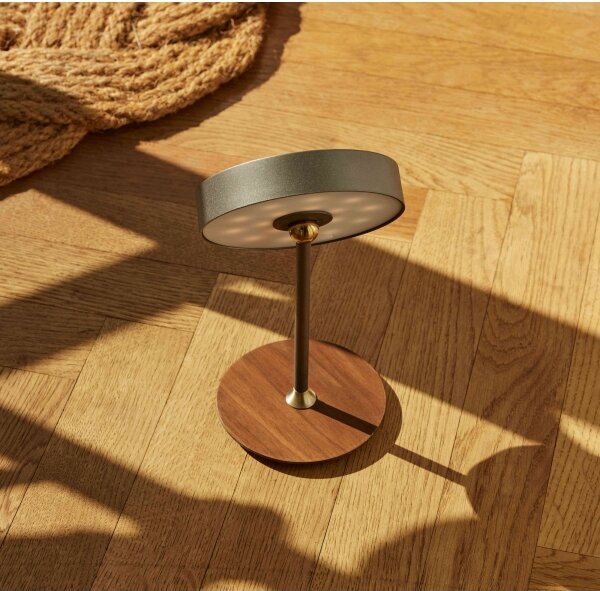 Halo Design 745791- LED димируема акумулаторна лампа ON THE MOVE LED/2,5W/4000 mAh сива/дърво