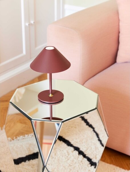 Halo Design 800834- акумулаторна настолна LED лампа HYGGE с димер, LED/3W/4000 mAh IP54, бордо