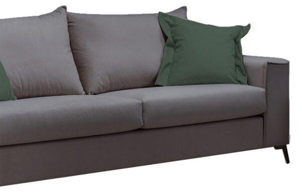 Диван Верона за 3 места антрацит - възглавници кипарис 225x93x100см
