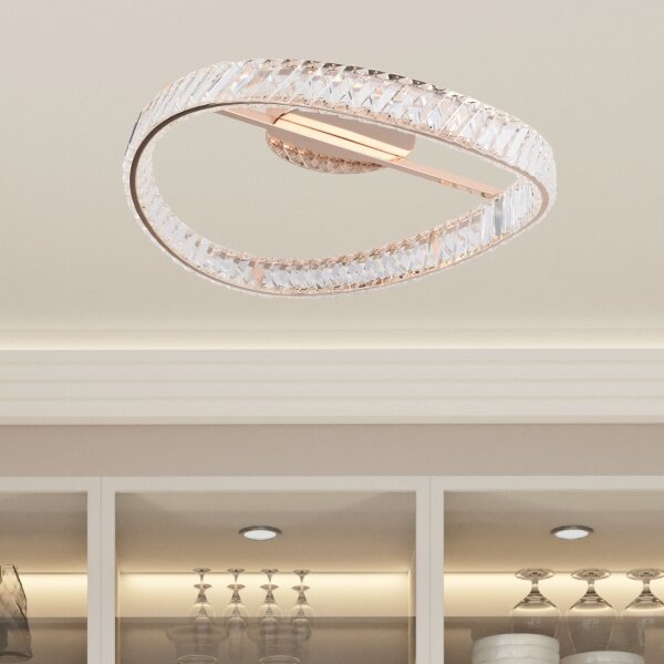 Zuma Line MX3317-1-3GT - Димируемо LED осветително тяло GANO LED/36W/230V Ø 52 см, розово злато