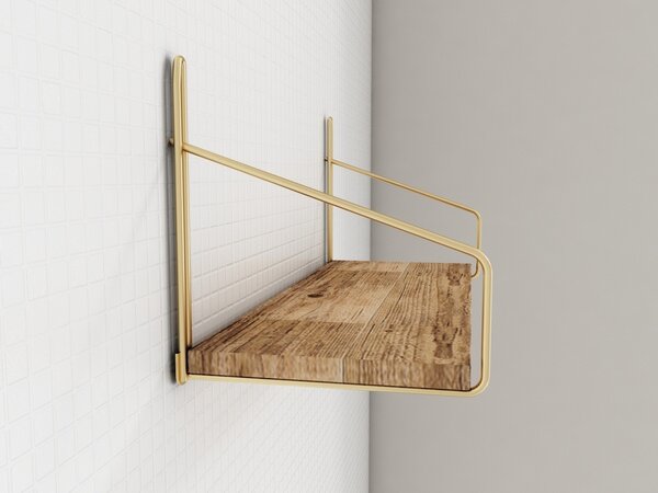 Декоративен рафт златен 45x16x16 см