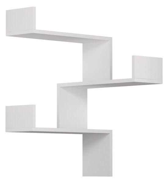 Ъглов рафт Лукса Бял 60x90x60 см