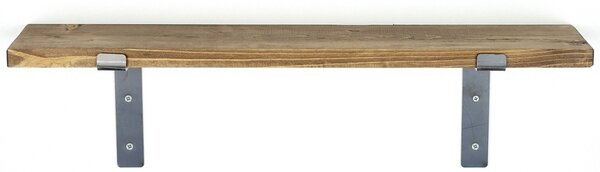Дървен рафт Lam002 Черен 60x16x14 см