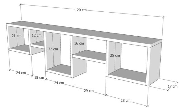 Рафт Amanos Pin 120x32x17 см