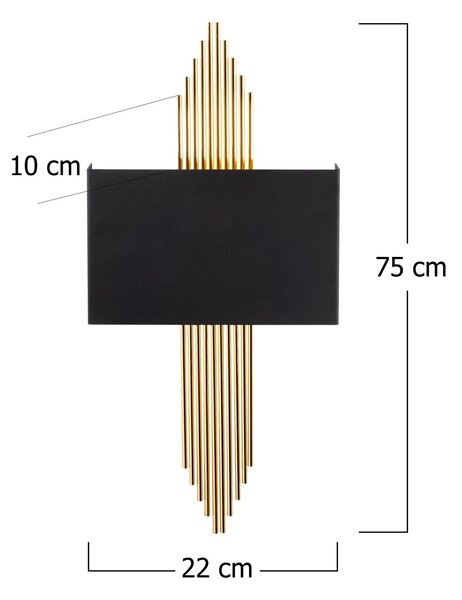 Аплика 612 Черен 75x10x22 см