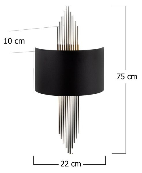 Аплика 618 Черен 75x10x22 см