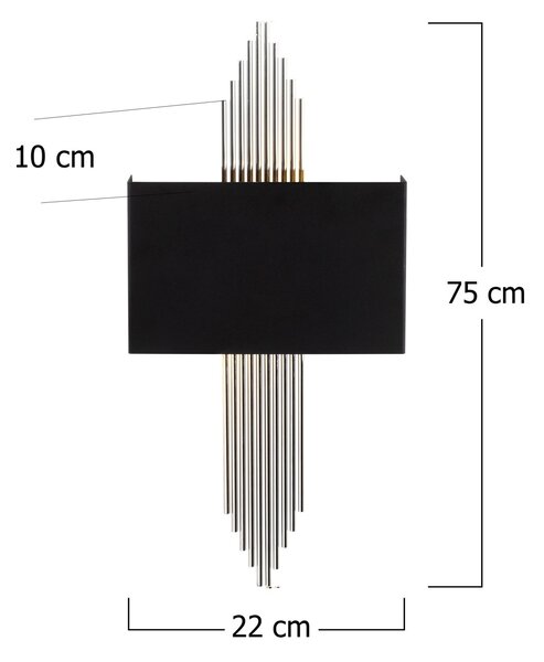 Аплика 614 Черен 75x10x22 см
