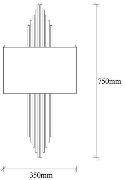 Аплика 621 Черен 75x10x22 см