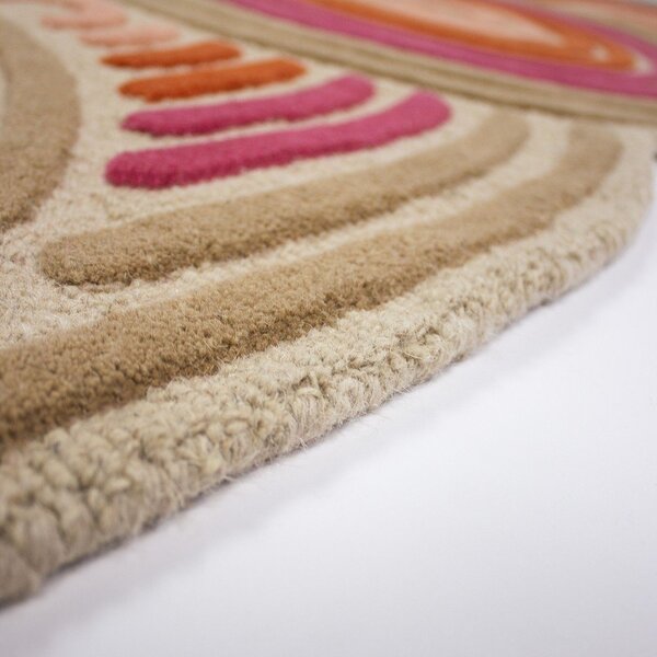 Розов ръчно изработен вълнен килим 140x200 cm Spiral Shaped – Flair Rugs