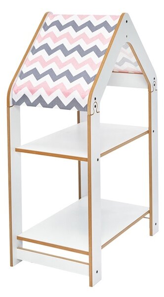 Монтесори рафт Zoilen бяло-розов mdf 57x34x70 cm