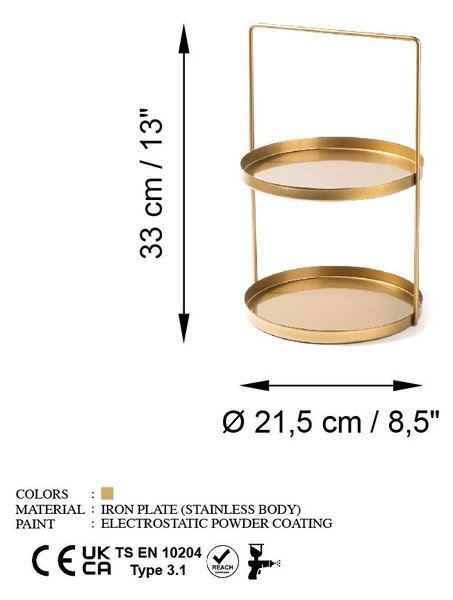 Държач за бижута GED-006 Gold 21x33 cm