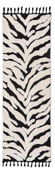 Черно-бял пътека 80x300 cm Esra Zebra – Flair Rugs