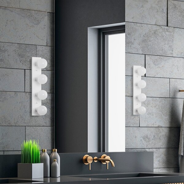 Стенна аплика Mirro Бял 10x10x60 см