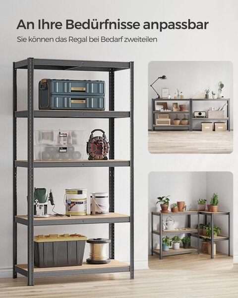 Рафт за съхранение Songmics Black 200x100x50 cm