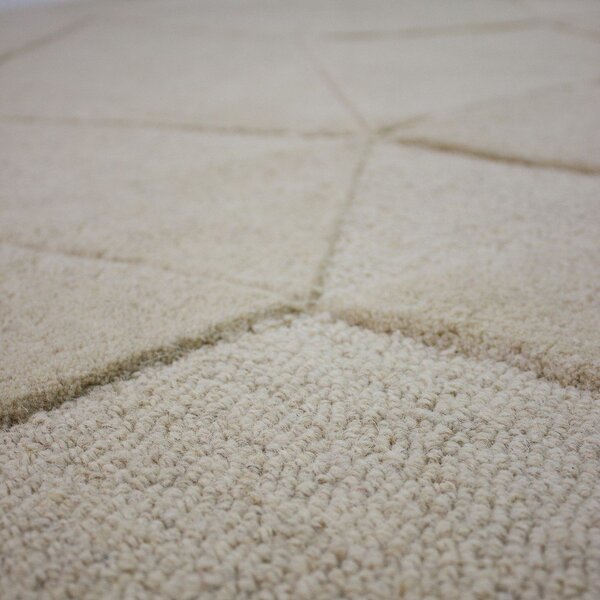 Бежов ръчно изработен вълнен кръгъл килим ø 160 cm Shard – Flair Rugs