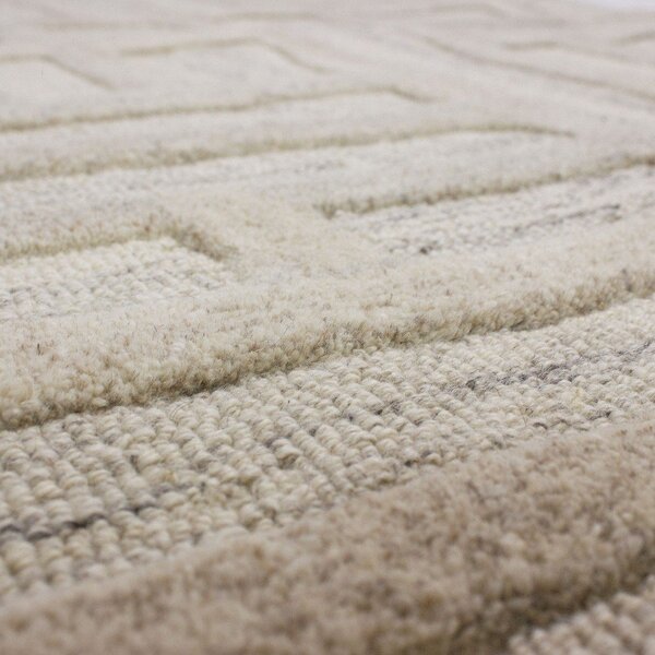 Сиво-бежов ръчно изработен вълнен килим 140x200 cm Elva – Flair Rugs