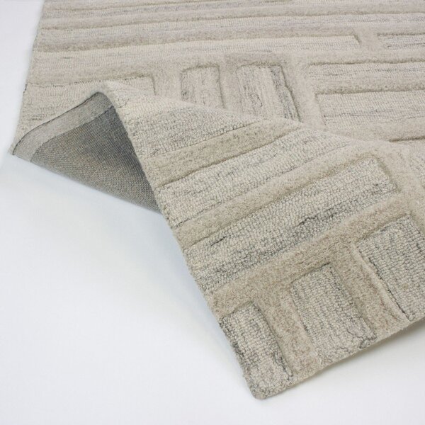Сиво-бежов ръчно изработен вълнен килим 140x200 cm Elva – Flair Rugs