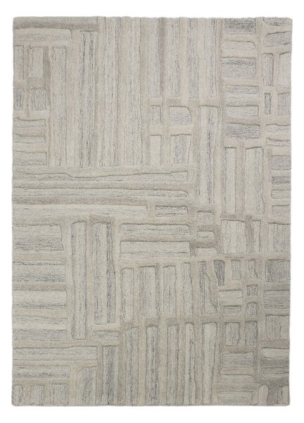 Сиво-бежов ръчно изработен вълнен килим 140x200 cm Elva – Flair Rugs