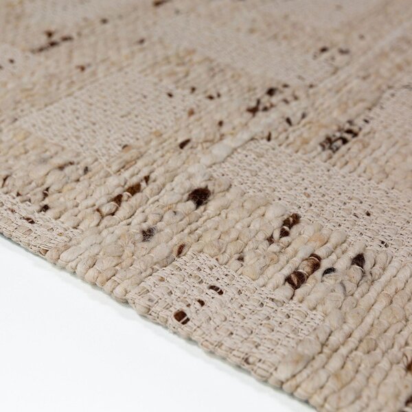 Ръчно изработен килим със смес от вълна в естествен цвят 140x200 cm Rova Blend – Flair Rugs