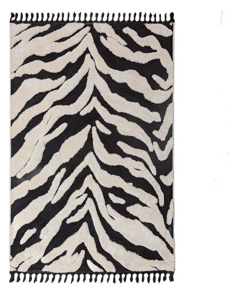 Черно-бял килим 133x190 cm Esra Zebra – Flair Rugs