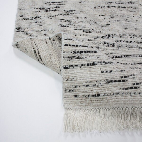 Сив/в цвят слонова кост ръчно изработен вълнен килим 140x200 cm Ellsa – Flair Rugs