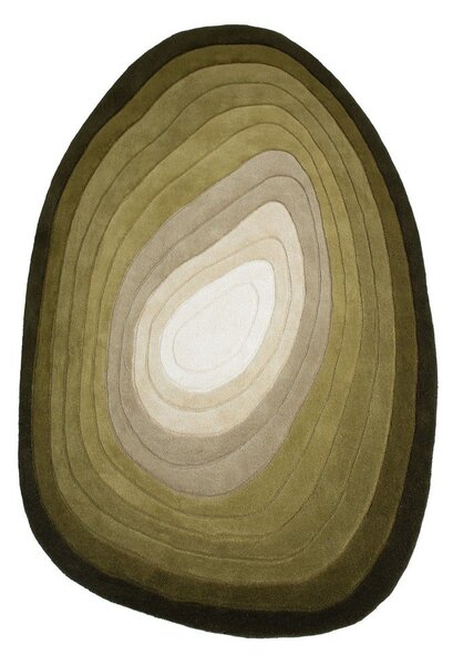Зелен ръчно изработен вълнен килим 200x290 cm Puddle Ombre – Flair Rugs