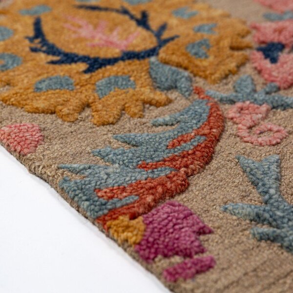 Ръчно изработен вълнен килим 140x200 cm Amira Floral – Flair Rugs