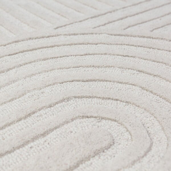 Ръчно изработена вълнена пътека в цвят слонова кост 60x230 cm Zen Garden – Flair Rugs