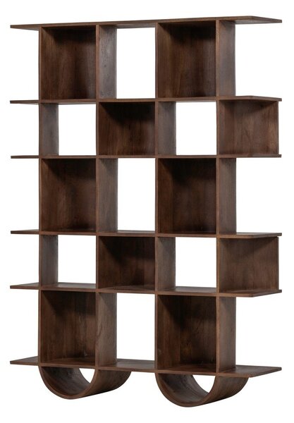 Тъмнокафява библиотека от масивно манго 130x180x35 cm Sinne – WOOOD